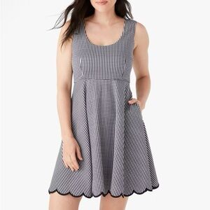 Kate Spade New York Jazzy Gingham Scalloped Ponte Dress